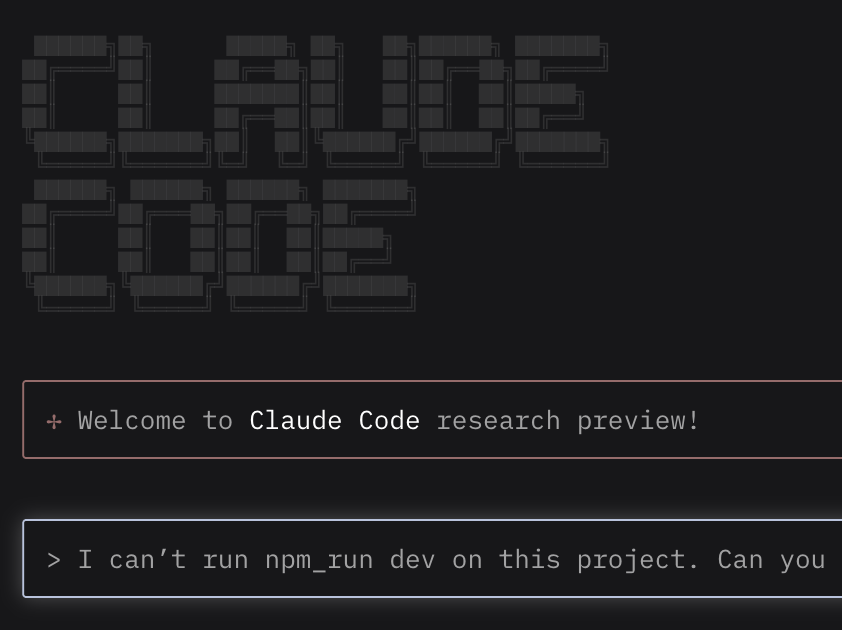 Screenshot sent to Claude Code in the terminal